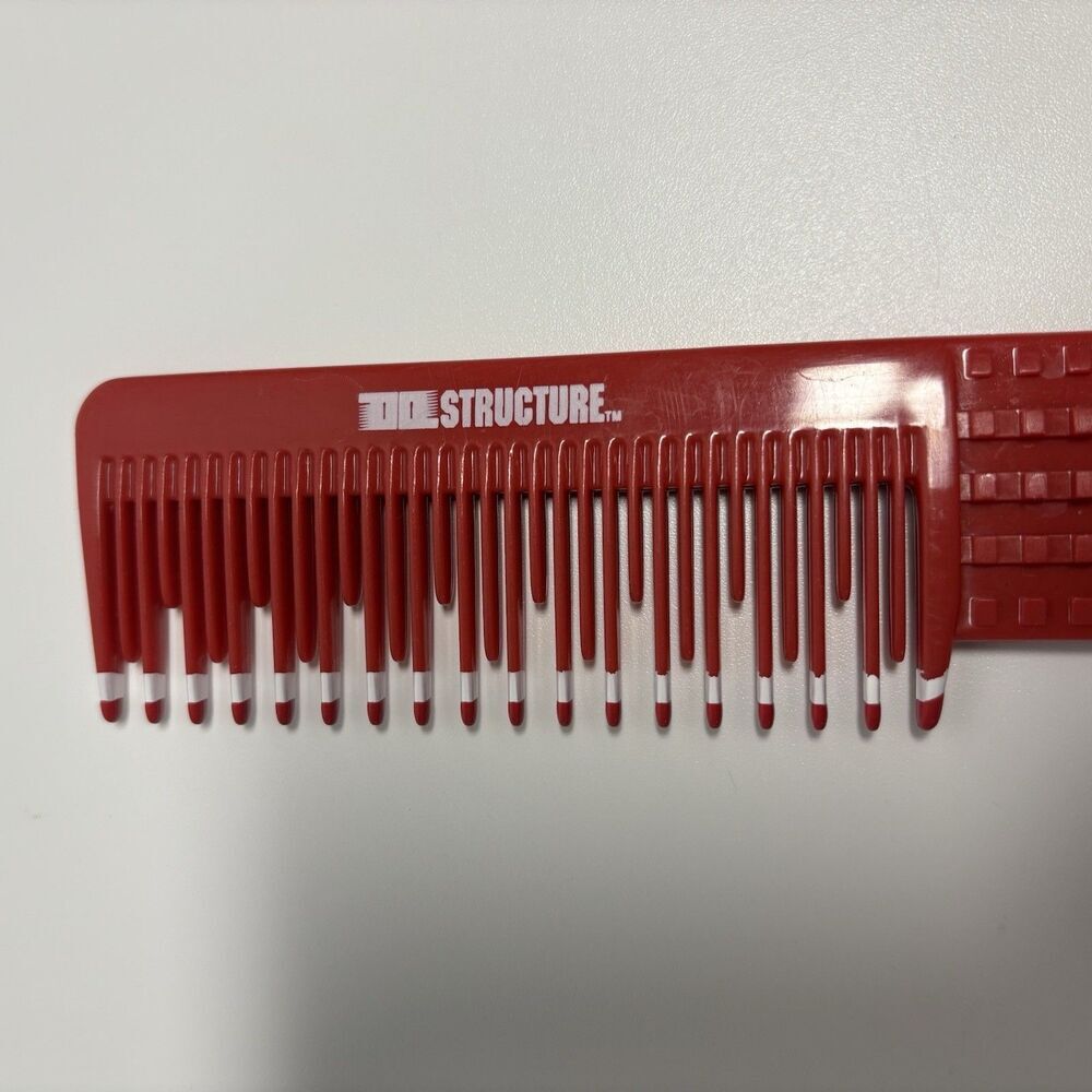 Vintage Tool Structure Red Hair Dressing Comb USA Made Teasing Sectioning 502107 - Picture 2 of 4
